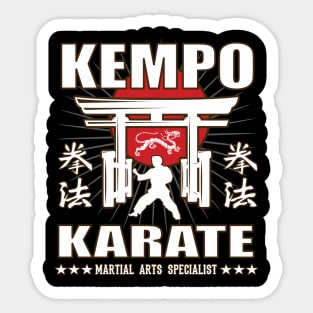 Cool Kempo Karate, Martial Arts Design With Kanji Sticker